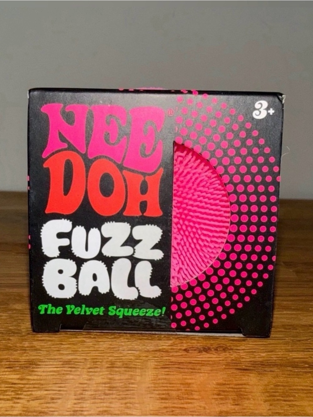 NeeDoh Fuzz Ball Squishy Sensory Fidget Pink Full Fuzz
